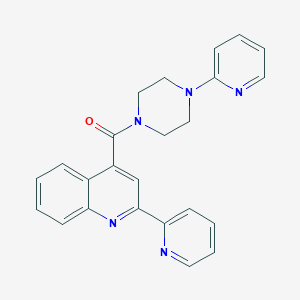 molecular formula C24H21N5O B4935893 2-(2-pyridinyl)-4-{[4-(2-pyridinyl)-1-piperazinyl]carbonyl}quinoline 