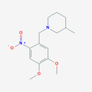 molecular formula C15H22N2O4 B4935906 1-(4,5-dimethoxy-2-nitrobenzyl)-3-methylpiperidine 