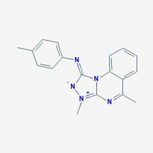 molecular formula C18H17N5 B493593 N-(3,5-dimethyl-3H-[1,2,4]triazolo[4,3-a]quinazolin-1-yl-10-io)-4-methylanilide 