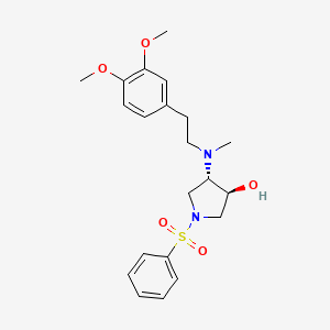molecular formula C21H28N2O5S B4935946 (3S*,4S*)-4-[[2-(3,4-dimethoxyphenyl)ethyl](methyl)amino]-1-(phenylsulfonyl)-3-pyrrolidinol 