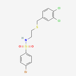 molecular formula C15H14BrCl2NO2S2 B4935952 4-bromo-N-{2-[(3,4-dichlorobenzyl)thio]ethyl}benzenesulfonamide 