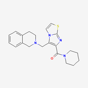 molecular formula C21H24N4OS B4935974 2-{[6-(1-piperidinylcarbonyl)imidazo[2,1-b][1,3]thiazol-5-yl]methyl}-1,2,3,4-tetrahydroisoquinoline 