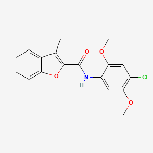 molecular formula C18H16ClNO4 B4936002 N-(4-chloro-2,5-dimethoxyphenyl)-3-methyl-1-benzofuran-2-carboxamide 