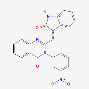 molecular formula C23H14N4O4 B4936008 3-(3-nitrophenyl)-2-[(2-oxo-1,2-dihydro-3H-indol-3-ylidene)methyl]-4(3H)-quinazolinone 