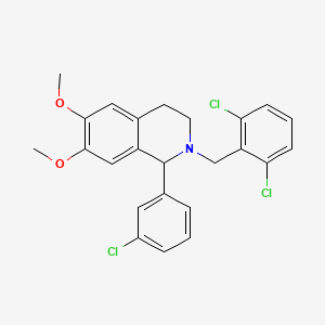 molecular formula C24H22Cl3NO2 B4936021 1-(3-chlorophenyl)-2-(2,6-dichlorobenzyl)-6,7-dimethoxy-1,2,3,4-tetrahydroisoquinoline 