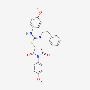 1-(4-methoxyphenyl)-2,5-dioxo-3-pyrrolidinyl N'-(4-methoxyphenyl)-N-(2-phenylethyl)imidothiocarbamate