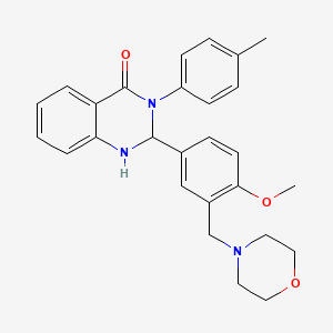 molecular formula C27H29N3O3 B4936034 2-[4-methoxy-3-(4-morpholinylmethyl)phenyl]-3-(4-methylphenyl)-2,3-dihydro-4(1H)-quinazolinone 