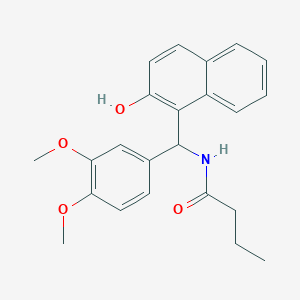 molecular formula C23H25NO4 B4936040 N-[(3,4-dimethoxyphenyl)(2-hydroxy-1-naphthyl)methyl]butanamide 