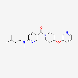 molecular formula C22H30N4O2 B4936047 N-methyl-N-(3-methylbutyl)-5-{[4-(3-pyridinyloxy)-1-piperidinyl]carbonyl}-2-pyridinamine 