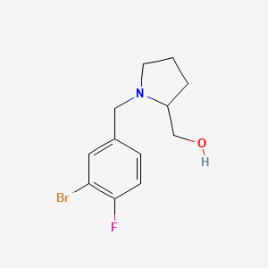molecular formula C12H15BrFNO B4936066 [1-(3-bromo-4-fluorobenzyl)-2-pyrrolidinyl]methanol 