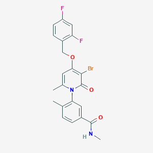 molecular formula C22H19BrF2N2O3 B049361 3-(3-溴-4-((2,4-二氟苄基)氧基)-6-甲基-2-氧代吡啶-1(2H)-基)-N,4-二甲基苯甲酰胺 CAS No. 1358027-80-1