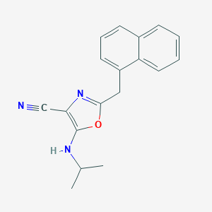 molecular formula C18H17N3O B493610 5-(Isopropylamino)-2-(1-naphthylmethyl)-1,3-oxazole-4-carbonitrile CAS No. 724741-11-1