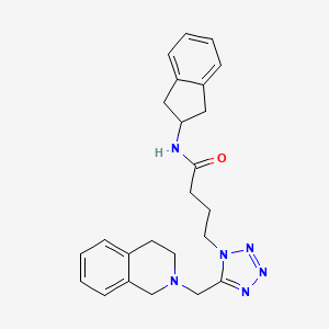 molecular formula C24H28N6O B4936131 N-(2,3-dihydro-1H-inden-2-yl)-4-[5-(3,4-dihydro-2(1H)-isoquinolinylmethyl)-1H-tetrazol-1-yl]butanamide 