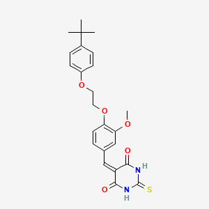 molecular formula C24H26N2O5S B4936133 5-{4-[2-(4-tert-butylphenoxy)ethoxy]-3-methoxybenzylidene}-2-thioxodihydro-4,6(1H,5H)-pyrimidinedione 