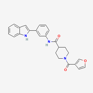 1-(3-furoyl)-N-[3-(1H-indol-2-yl)phenyl]-4-piperidinecarboxamide
