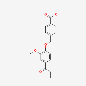 molecular formula C19H20O5 B4936139 methyl 4-[(2-methoxy-4-propionylphenoxy)methyl]benzoate 