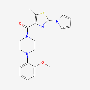 molecular formula C20H22N4O2S B4936145 1-(2-methoxyphenyl)-4-{[5-methyl-2-(1H-pyrrol-1-yl)-1,3-thiazol-4-yl]carbonyl}piperazine 