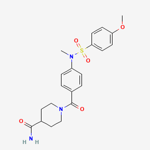 molecular formula C21H25N3O5S B4936147 1-{4-[[(4-methoxyphenyl)sulfonyl](methyl)amino]benzoyl}-4-piperidinecarboxamide 