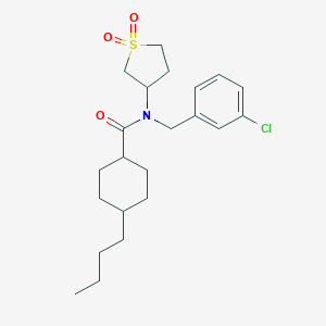 molecular formula C22H32ClNO3S B493616 4-butyl-N-(3-chlorobenzyl)-N-(1,1-dioxidotetrahydro-3-thienyl)cyclohexanecarboxamide CAS No. 956405-71-3