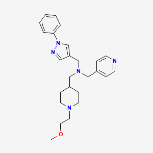 molecular formula C25H33N5O B4936176 1-[1-(2-methoxyethyl)-4-piperidinyl]-N-[(1-phenyl-1H-pyrazol-4-yl)methyl]-N-(4-pyridinylmethyl)methanamine 