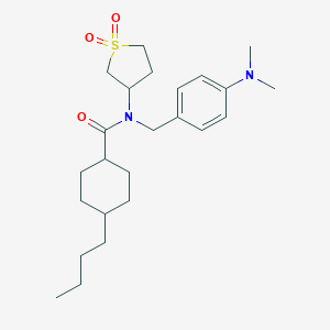 molecular formula C24H38N2O3S B493618 4-butyl-N-[4-(dimethylamino)benzyl]-N-(1,1-dioxidotetrahydro-3-thienyl)cyclohexanecarboxamide 