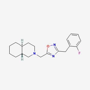 molecular formula C19H24FN3O B4936183 (4aS*,8aR*)-2-{[3-(2-fluorobenzyl)-1,2,4-oxadiazol-5-yl]methyl}decahydroisoquinoline 