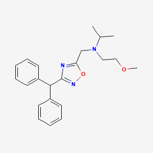 molecular formula C22H27N3O2 B4936194 N-{[3-(diphenylmethyl)-1,2,4-oxadiazol-5-yl]methyl}-N-(2-methoxyethyl)-2-propanamine 