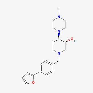 molecular formula C21H29N3O2 B4936208 (3R*,4R*)-1-[4-(2-furyl)benzyl]-4-(4-methyl-1-piperazinyl)-3-piperidinol 