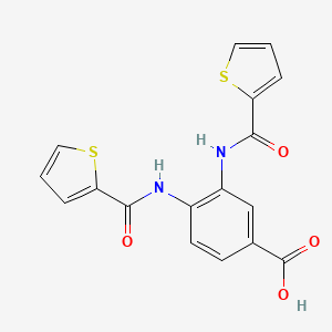 molecular formula C17H12N2O4S2 B4936241 3,4-bis[(2-thienylcarbonyl)amino]benzoic acid 