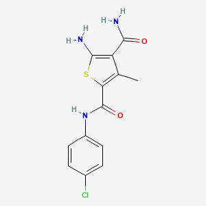 molecular formula C13H12ClN3O2S B4936258 5-amino-N~2~-(4-chlorophenyl)-3-methyl-2,4-thiophenedicarboxamide 