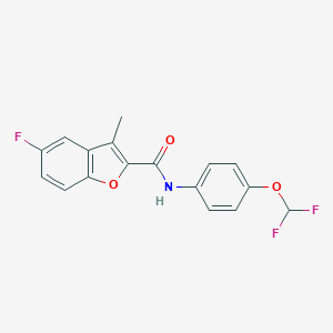 molecular formula C17H12F3NO3 B493629 N-[4-(difluoromethoxy)phenyl]-5-fluoro-3-methyl-1-benzofuran-2-carboxamide CAS No. 714262-10-9