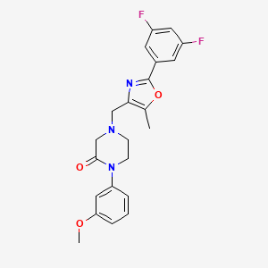 molecular formula C22H21F2N3O3 B4936296 4-{[2-(3,5-difluorophenyl)-5-methyl-1,3-oxazol-4-yl]methyl}-1-(3-methoxyphenyl)-2-piperazinone 