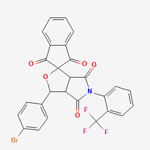 molecular formula C27H15BrF3NO5 B4936301 3-(4-bromophenyl)-5-[2-(trifluoromethyl)phenyl]-3a,6a-dihydrospiro[furo[3,4-c]pyrrole-1,2'-indene]-1',3',4,6(3H,5H)-tetrone 