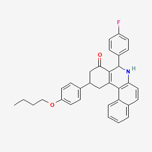 molecular formula C33H30FNO2 B4936329 2-(4-butoxyphenyl)-5-(4-fluorophenyl)-2,3,5,6-tetrahydrobenzo[a]phenanthridin-4(1H)-one 