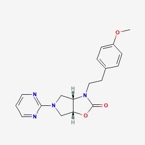 molecular formula C18H20N4O3 B4936341 (3aS*,6aR*)-3-[2-(4-methoxyphenyl)ethyl]-5-(2-pyrimidinyl)hexahydro-2H-pyrrolo[3,4-d][1,3]oxazol-2-one 