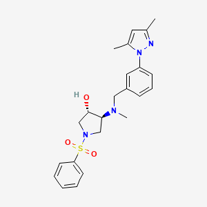 molecular formula C23H28N4O3S B4936346 (3S*,4S*)-4-[[3-(3,5-dimethyl-1H-pyrazol-1-yl)benzyl](methyl)amino]-1-(phenylsulfonyl)-3-pyrrolidinol 