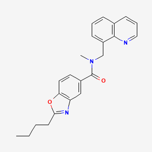 molecular formula C23H23N3O2 B4936348 2-butyl-N-methyl-N-(8-quinolinylmethyl)-1,3-benzoxazole-5-carboxamide 