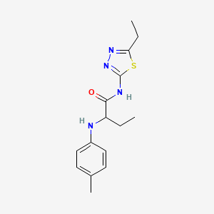 molecular formula C15H20N4OS B4936354 N-(5-ethyl-1,3,4-thiadiazol-2-yl)-2-[(4-methylphenyl)amino]butanamide 