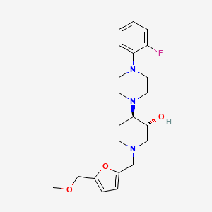 molecular formula C22H30FN3O3 B4936384 (3R*,4R*)-4-[4-(2-fluorophenyl)-1-piperazinyl]-1-{[5-(methoxymethyl)-2-furyl]methyl}-3-piperidinol 