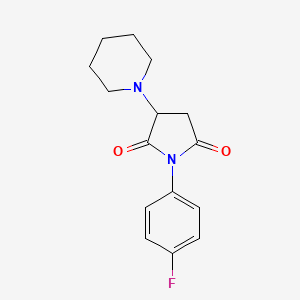 molecular formula C15H17FN2O2 B4936436 1-(4-fluorophenyl)-3-(1-piperidinyl)-2,5-pyrrolidinedione 