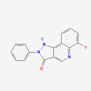 molecular formula C16H10FN3O B4936441 6-fluoro-2-phenyl-1,2-dihydro-3H-pyrazolo[4,3-c]quinolin-3-one 