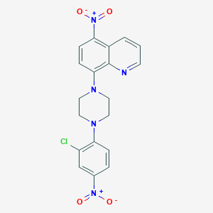 molecular formula C19H16ClN5O4 B4936458 8-[4-(2-chloro-4-nitrophenyl)-1-piperazinyl]-5-nitroquinoline CAS No. 5770-15-0