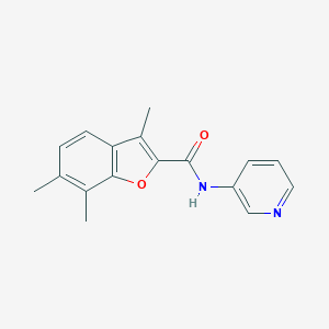 molecular formula C17H16N2O2 B493646 3,6,7-trimethyl-N-(3-pyridinyl)-1-benzofuran-2-carboxamide 