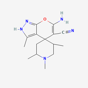 molecular formula C15H21N5O B4936470 6'-amino-1,2,3',5-tetramethyl-2'H-spiro[piperidine-4,4'-pyrano[2,3-c]pyrazole]-5'-carbonitrile 