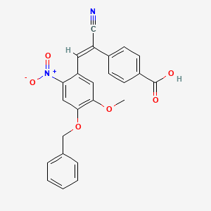 molecular formula C24H18N2O6 B4936484 4-{2-[4-(benzyloxy)-5-methoxy-2-nitrophenyl]-1-cyanovinyl}benzoic acid 