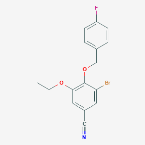 molecular formula C16H13BrFNO2 B4936489 3-bromo-5-ethoxy-4-[(4-fluorobenzyl)oxy]benzonitrile 