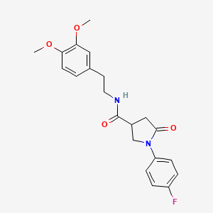 molecular formula C21H23FN2O4 B4936502 N-[2-(3,4-dimethoxyphenyl)ethyl]-1-(4-fluorophenyl)-5-oxo-3-pyrrolidinecarboxamide 