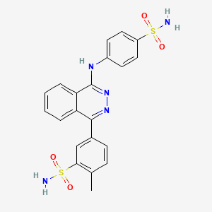 molecular formula C21H19N5O4S2 B4936510 5-(4-{[4-(aminosulfonyl)phenyl]amino}-1-phthalazinyl)-2-methylbenzenesulfonamide 