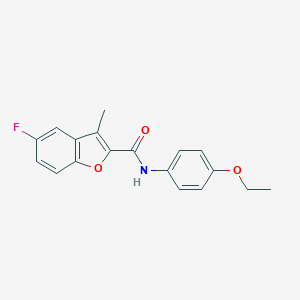 molecular formula C18H16FNO3 B493652 N-(4-ethoxyphenyl)-5-fluoro-3-methyl-1-benzofuran-2-carboxamide CAS No. 724741-93-9