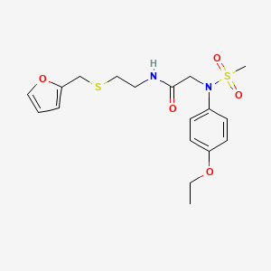 molecular formula C18H24N2O5S2 B4936521 N~2~-(4-ethoxyphenyl)-N~1~-{2-[(2-furylmethyl)thio]ethyl}-N~2~-(methylsulfonyl)glycinamide 